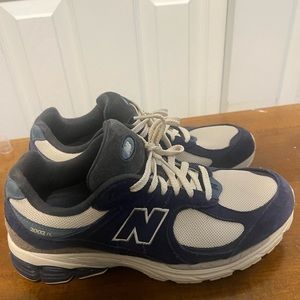 New Balance 2002R Navy Tan Cream Sneakers Shoes